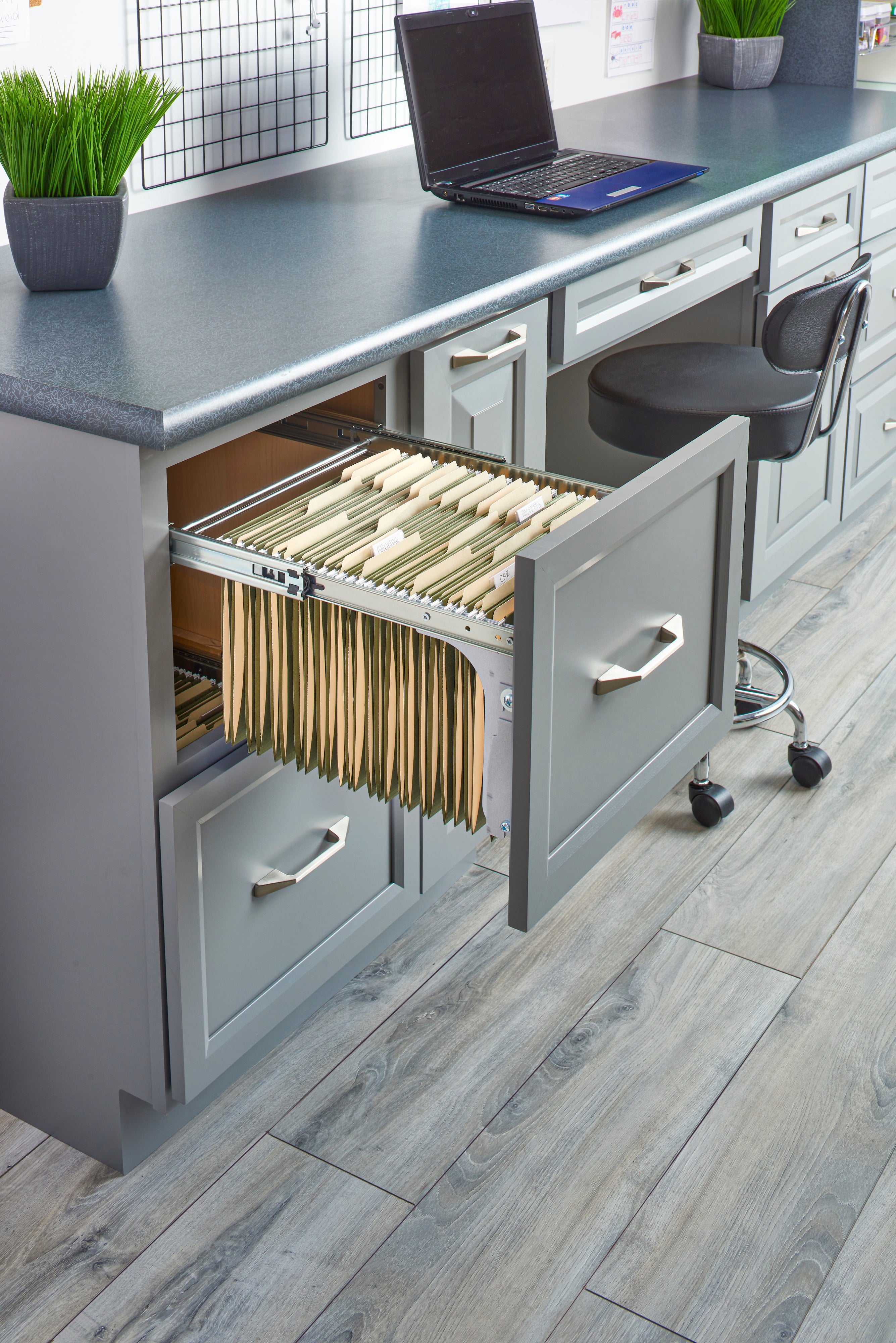 15" Chrome File Drawer System for 18" Base