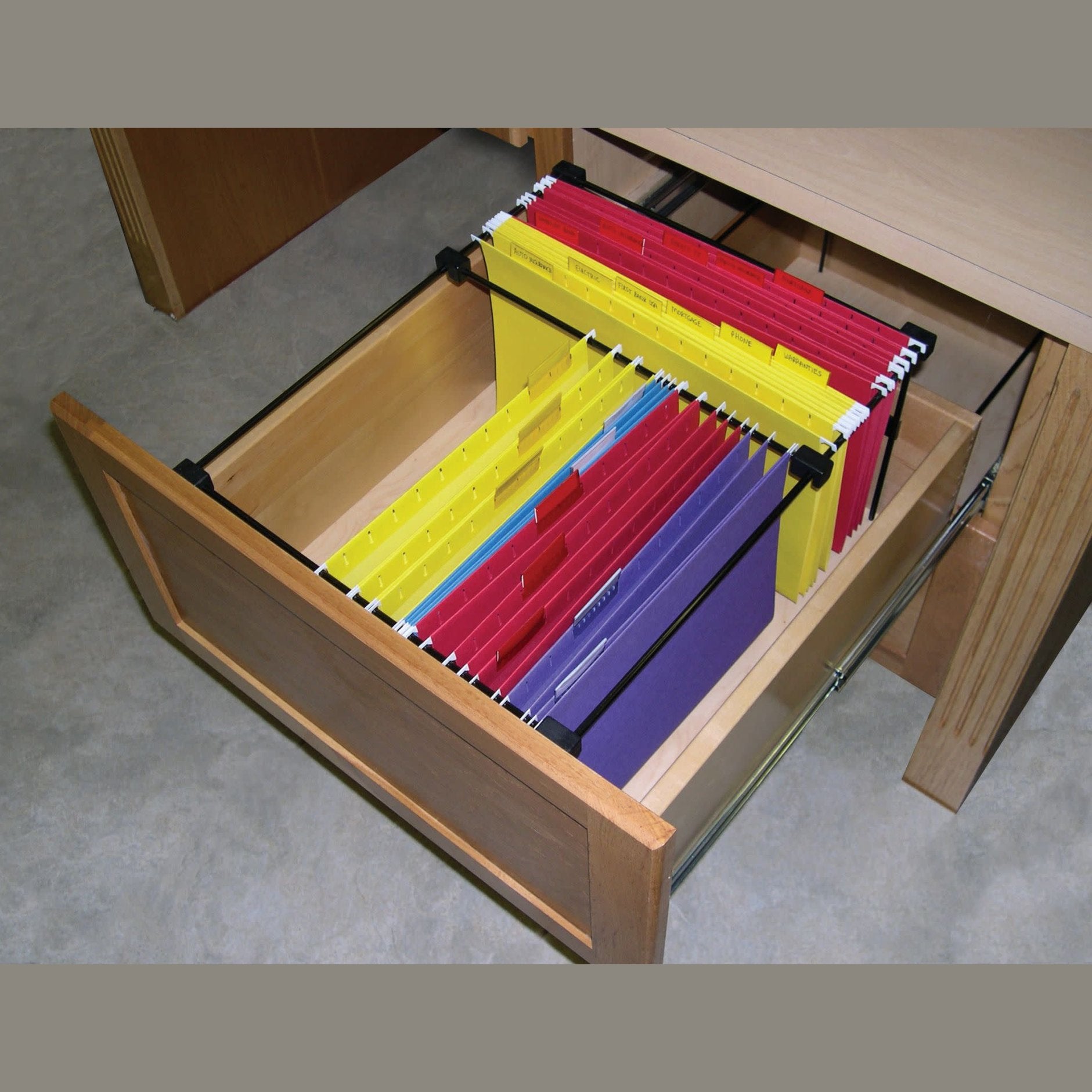 15-7/8" W File Drawer Organizer Pullout Insert for 21" Base - Legal