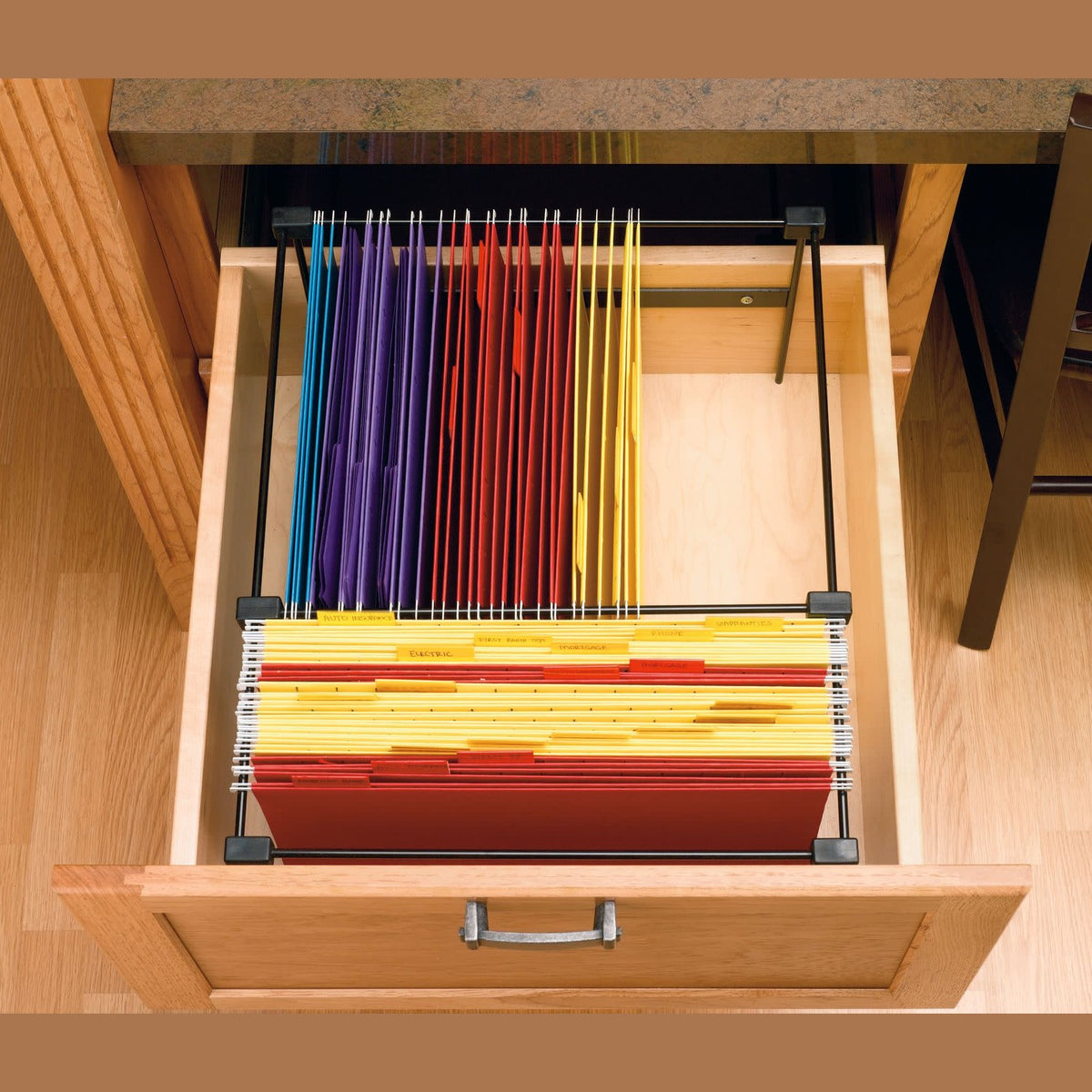 13” W File Drawer Organizer Pullout Insert for 18" Base - - Letter