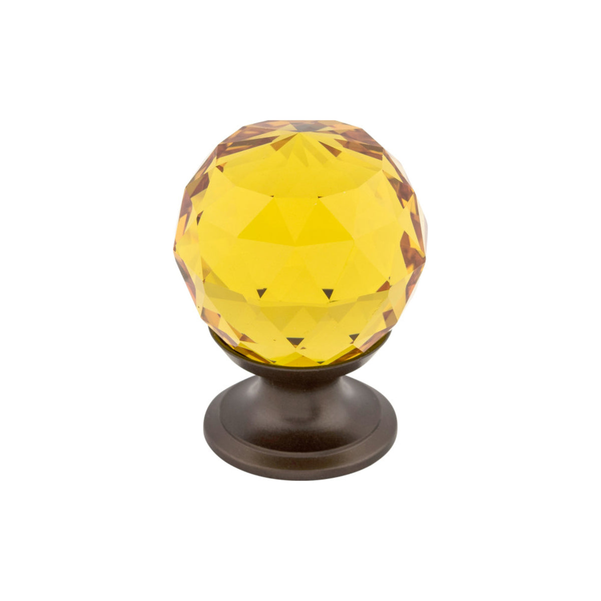 Amber Crystal 1 1/8" Diameter Round Knob