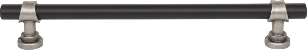 Top Knobs Bit Series 7-9/16"(192mm) CC Pull, Flat Black and Pewter Antique