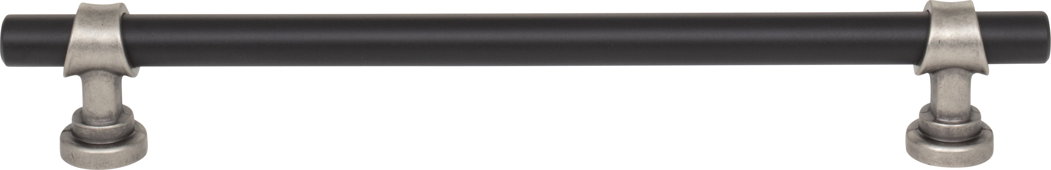 Top Knobs Bit Series 7-9/16"(192mm) CC Pull, Flat Black and Pewter Antique