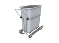 Single Gray 20 Qt. Chrome Waste Pullout w/ Ball-Bearing Slides for 12 Base Cabinets