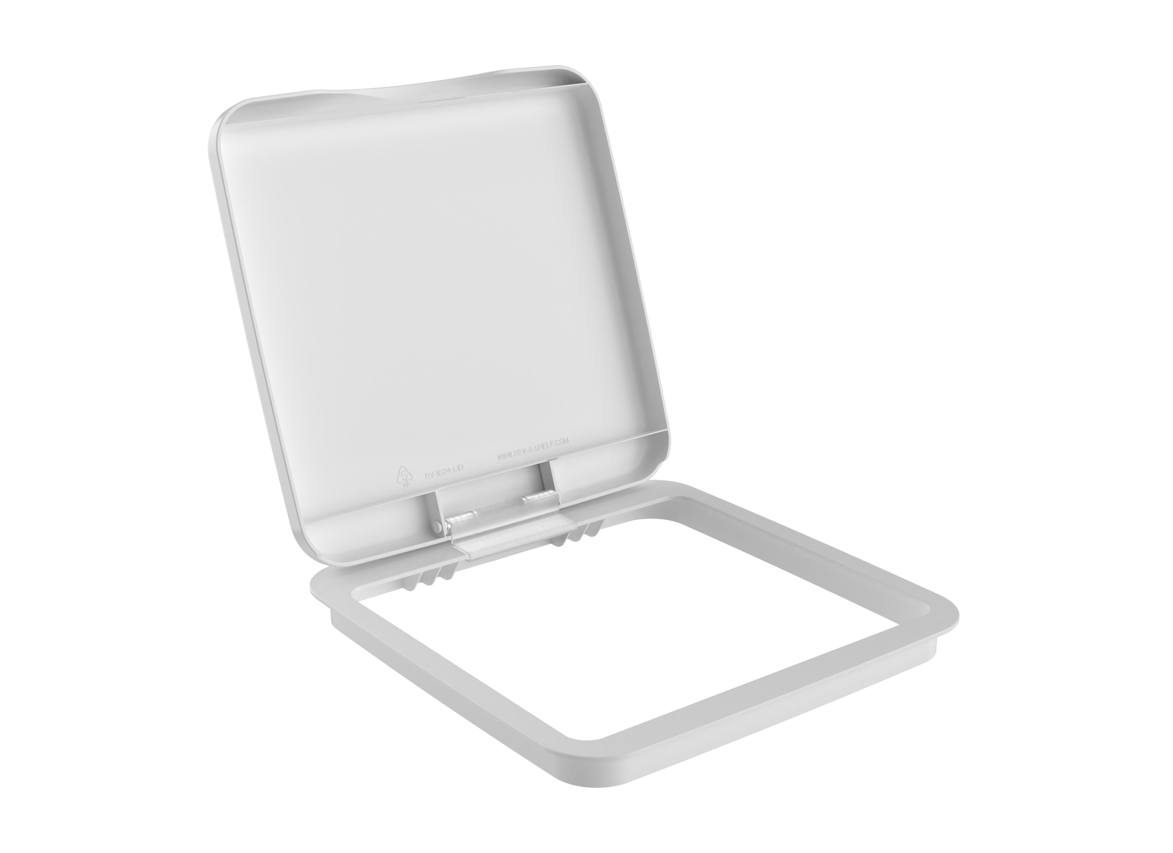 White Polymer Bi-Directional Lid for Rev-A-Shelf® 27 qt. Waste Containers