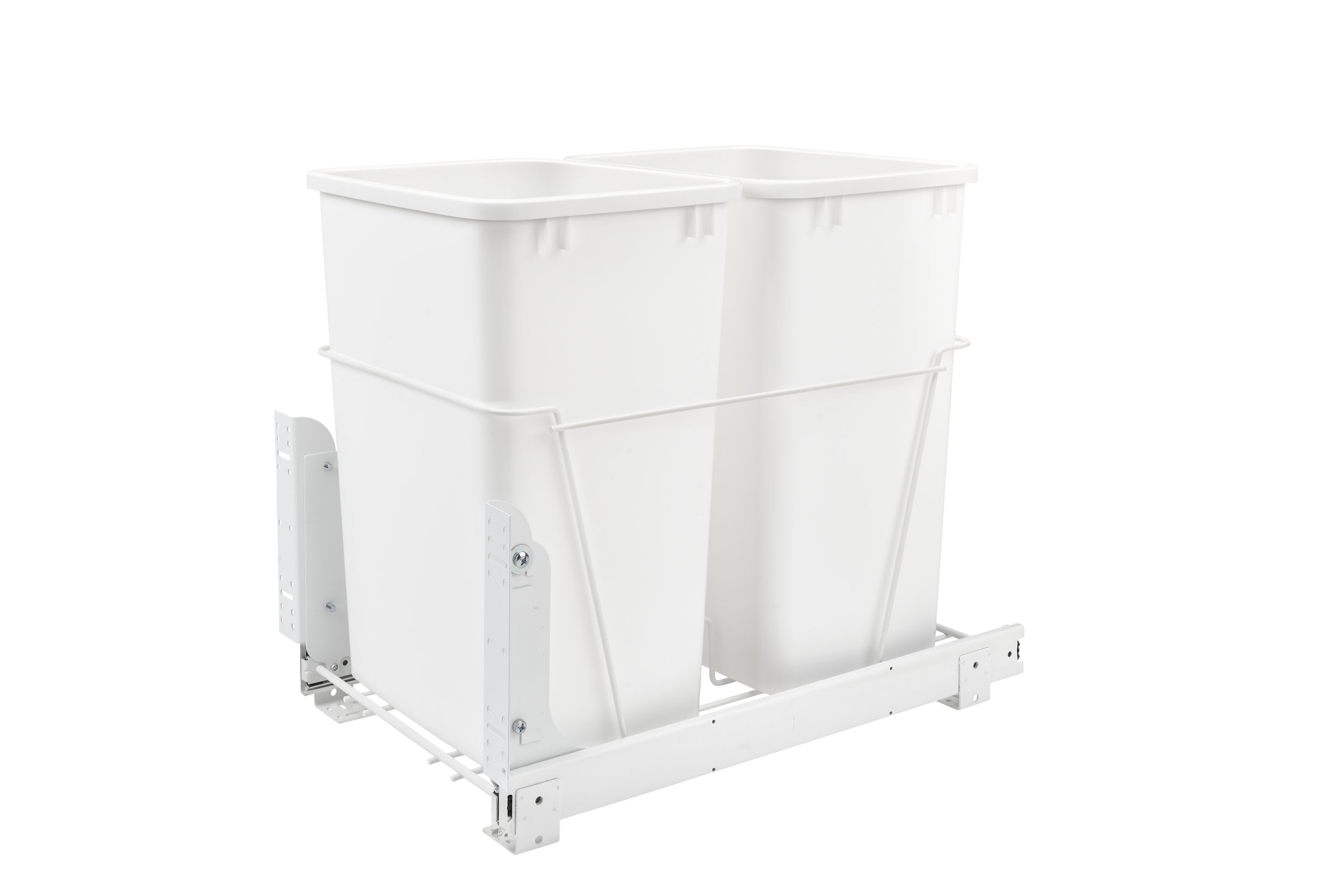White Steel Pullout Waste Container