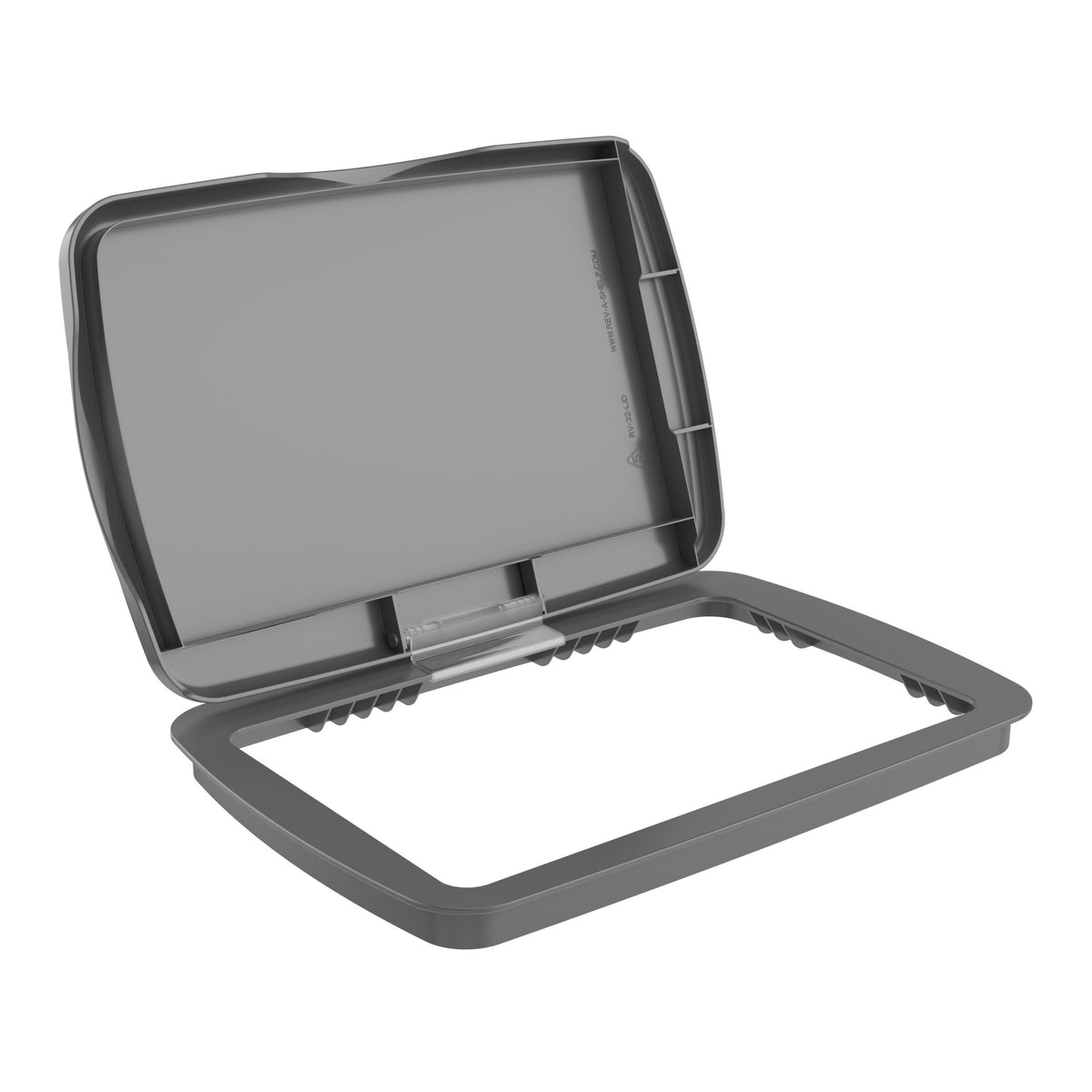Metallic Silver Polymer Bi-Directional Lid for Rev-A-Shelf® 32 qt. Waste Containers