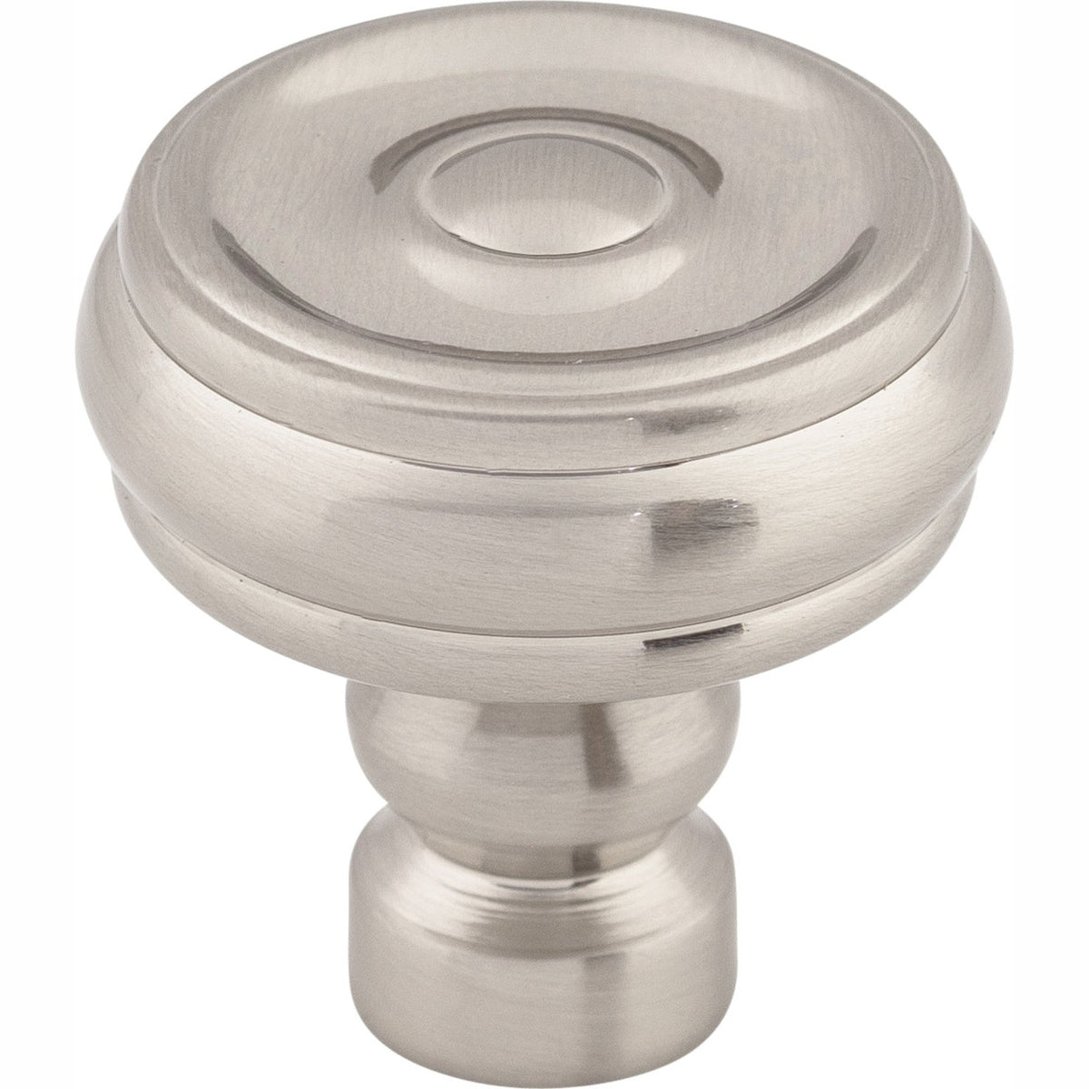 Top Knobs Brixton Series 1-1/4"L Button Knob, Brushed Satin Nickel