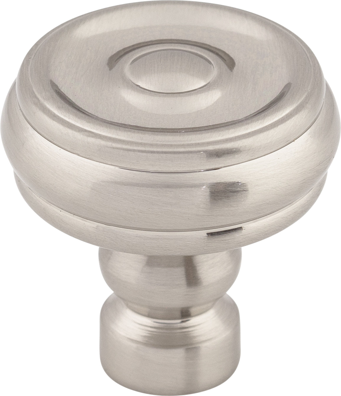 Top Knobs Brixton Series 1-1/4"L Button Knob, Brushed Satin Nickel