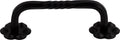Top Knobs Thin Twist Series 3-5/32"(81mm) CC D-Pull w/Backplate, Patina Black