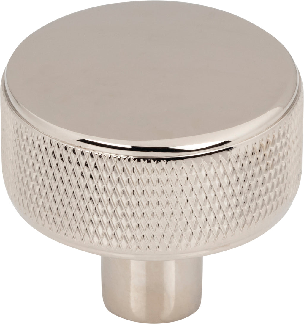 Top Knobs Burnham Series 1-1/4"L Round Knob, Polished Nickel