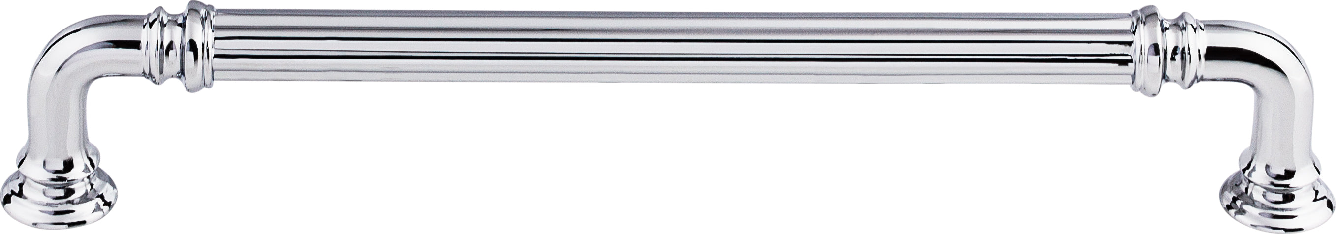 Top Knobs Reeded Series 7"(178mm) CC Pull, Polished Chrome