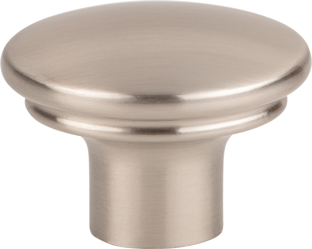 Top Knobs Julian Series 1-3/8"L Oval Knob, Brushed Satin Nickel