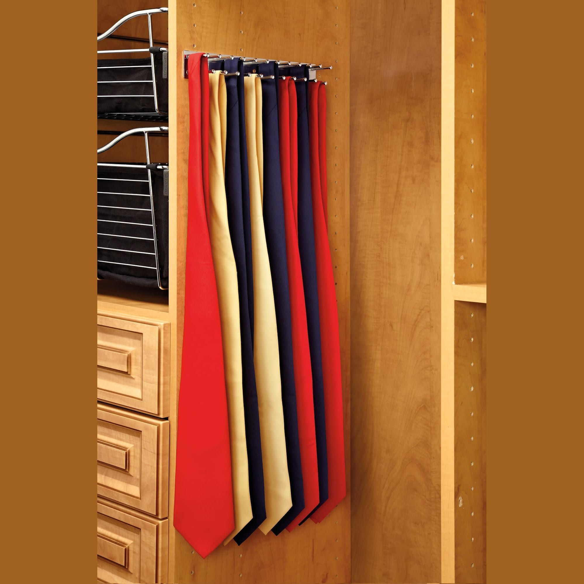 12" Chrome Static Tie Rack