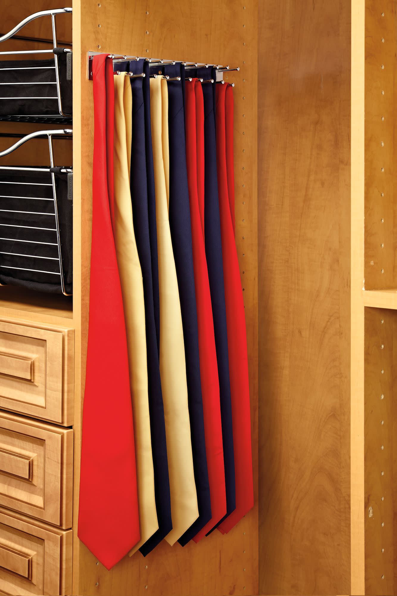 12" Chrome Static Tie Rack