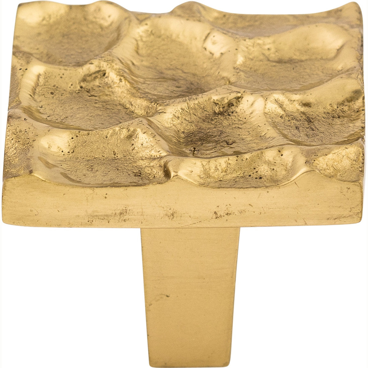 Top Knobs Cobblestone Series 1-3/8"L Square Knob, Brass