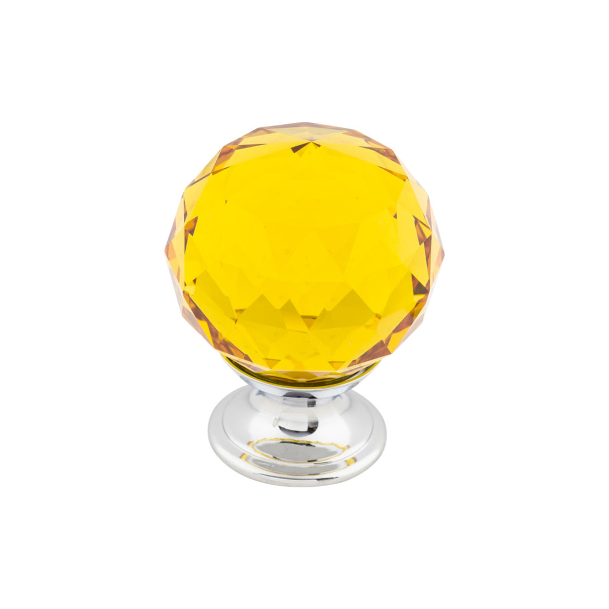 Amber Crystal 1 3/8" Diameter Round Knob