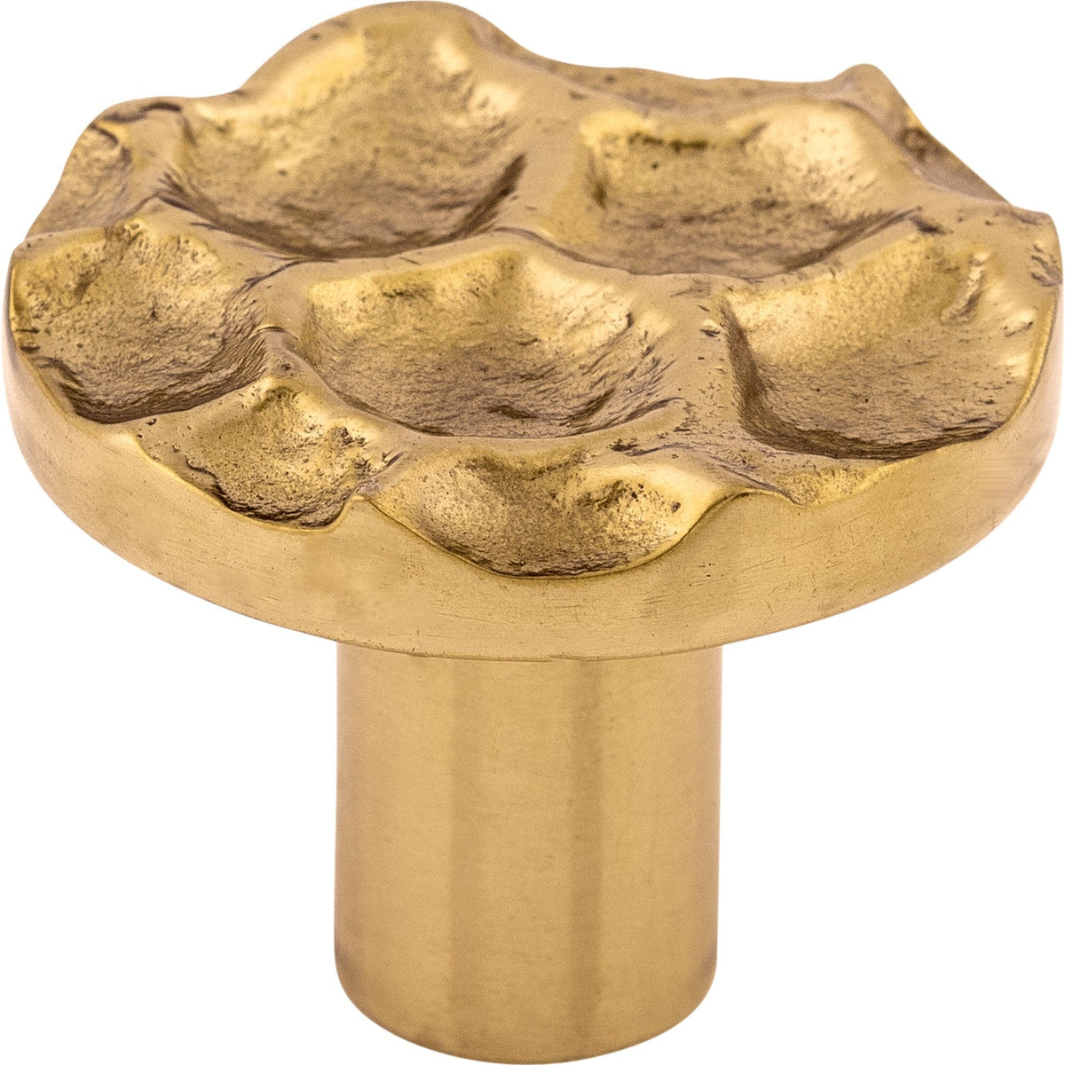 Top Knobs Cobblestone Series 1-3/8"L Round Knob, Brass