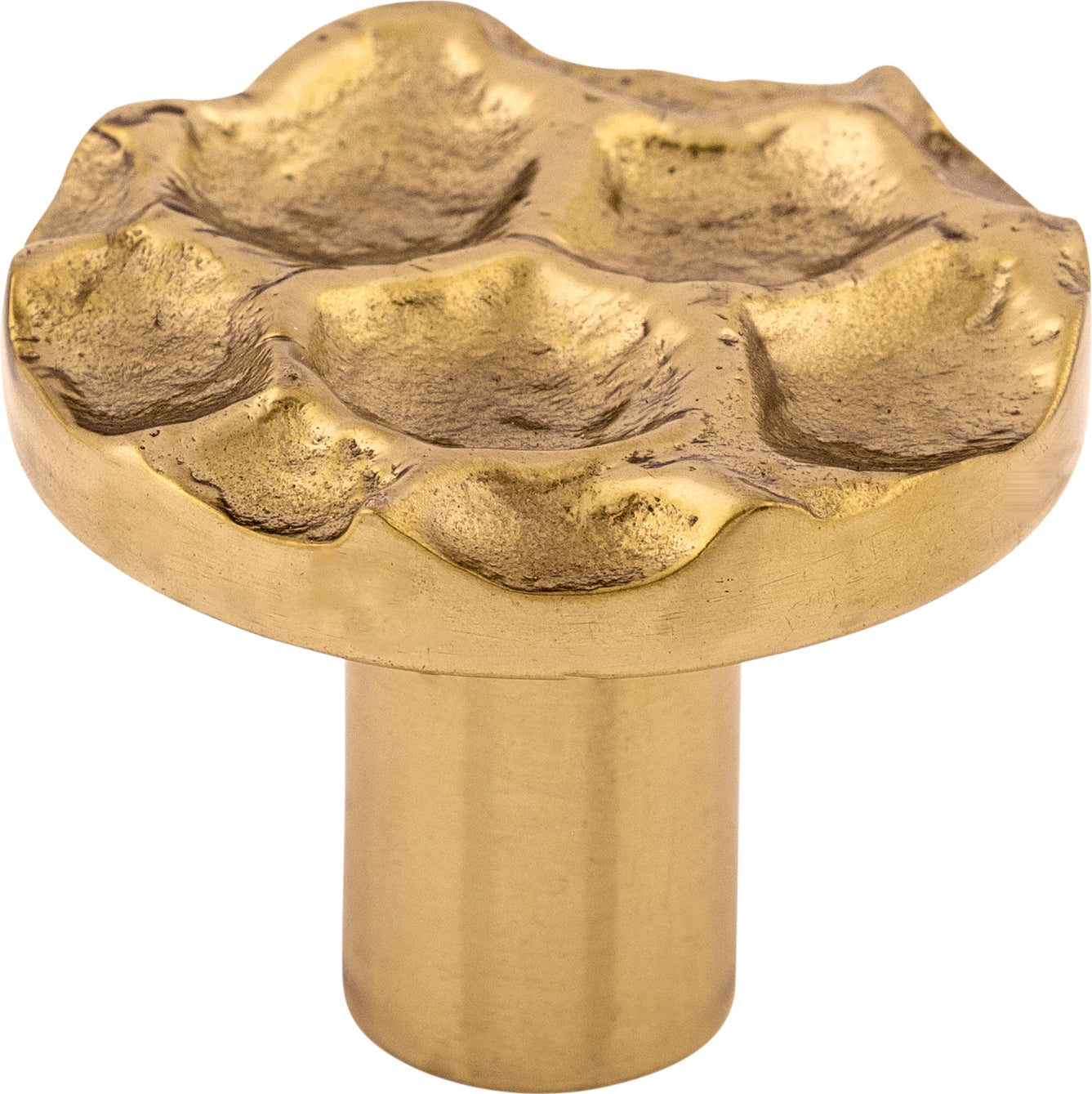 Top Knobs Cobblestone Series 1-3/8"L Round Knob, Brass