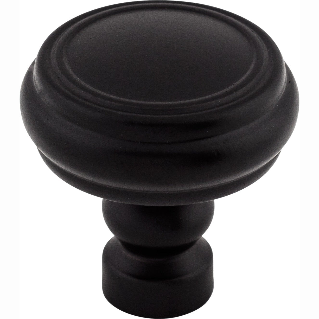 Top Knobs Brixton Series 1-1/4"L Rimmed Knob, Flat Black