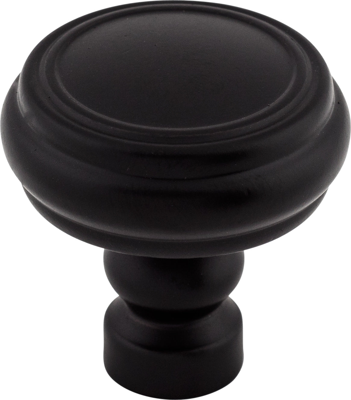 Top Knobs Brixton Series 1-1/4"L Rimmed Knob, Flat Black
