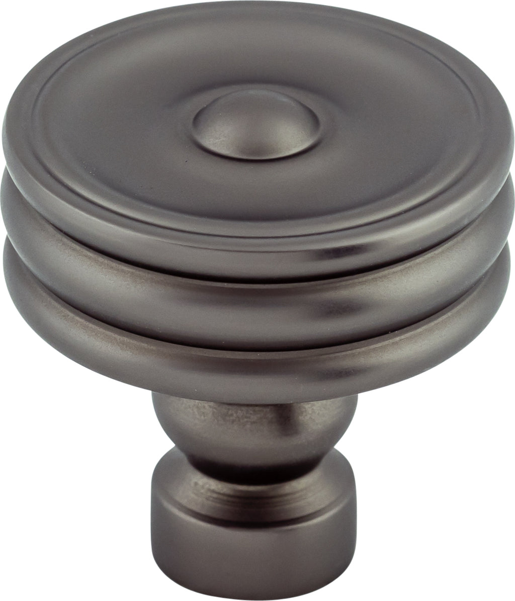 Top Knobs Brixton Series 1-1/4"L Ridged Knob, Ash Gray