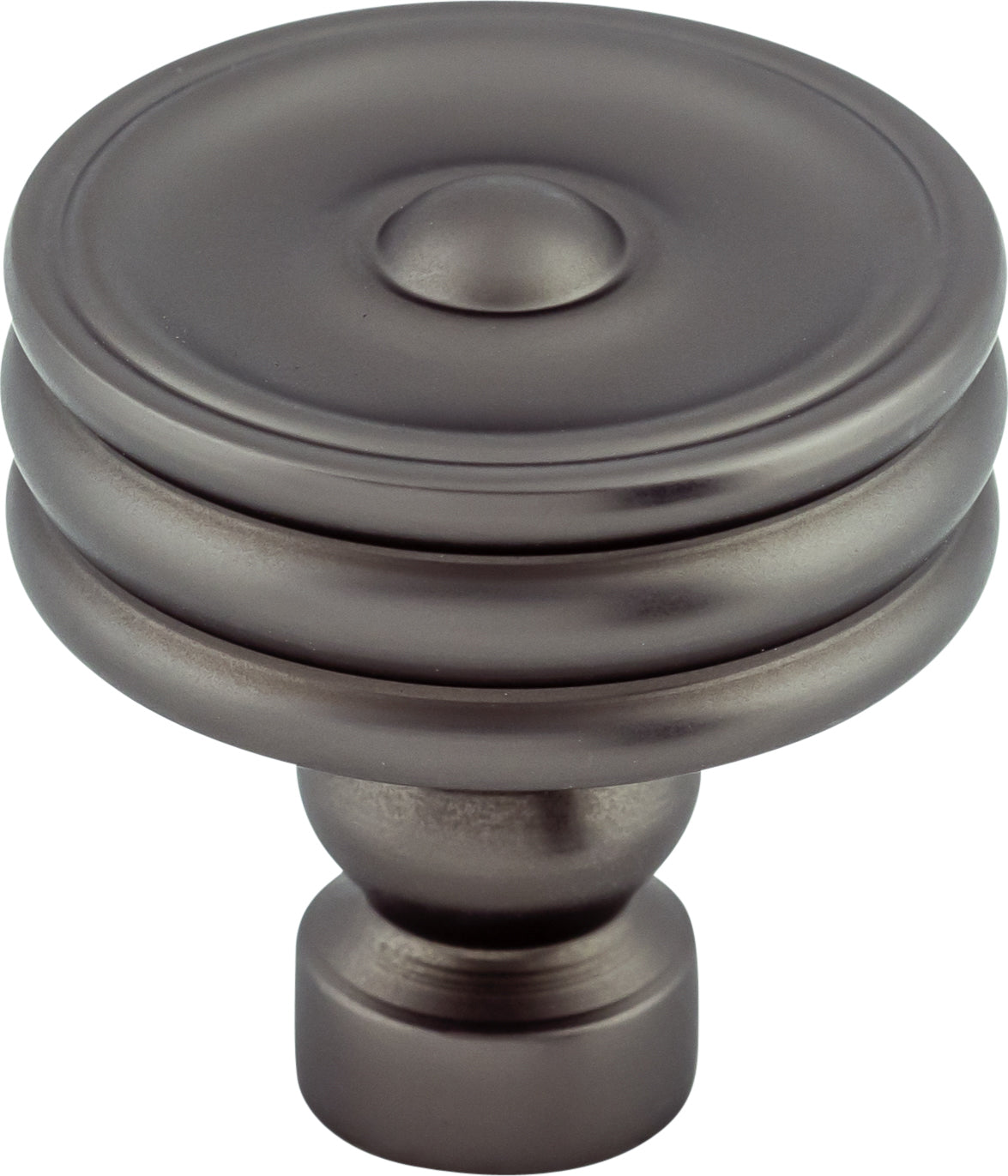 Top Knobs Brixton Series 1-1/4"L Ridged Knob, Ash Gray