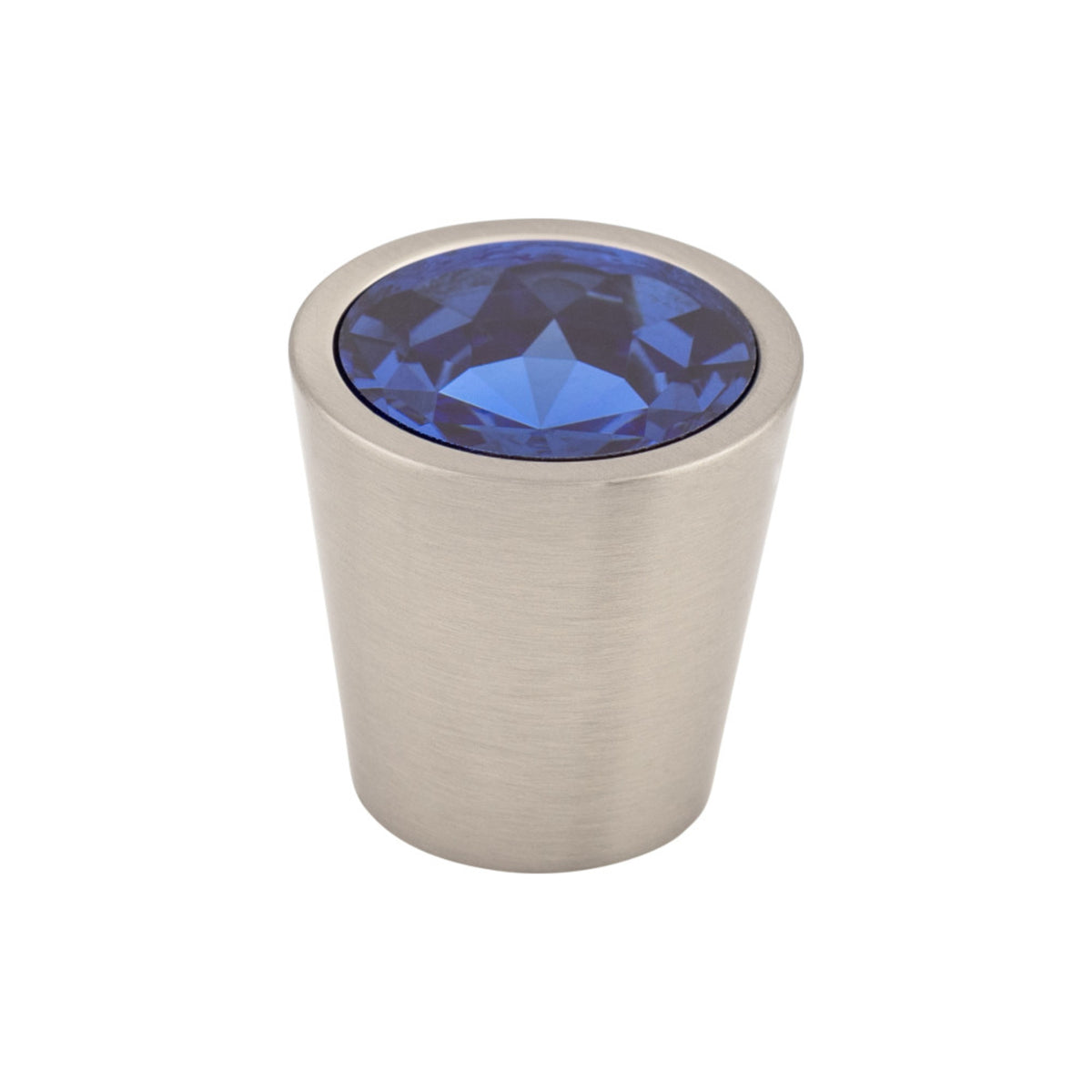Blue Crystal Center 1 1/16" Diameter Round Knob