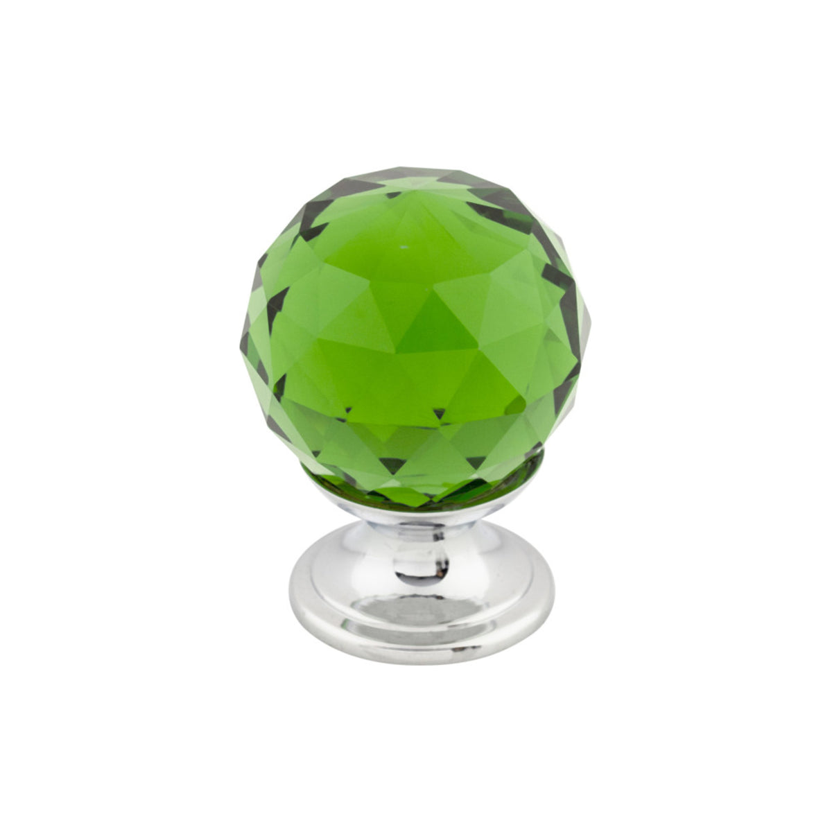 Green Crystal 1 1/8" Diameter Round Knob