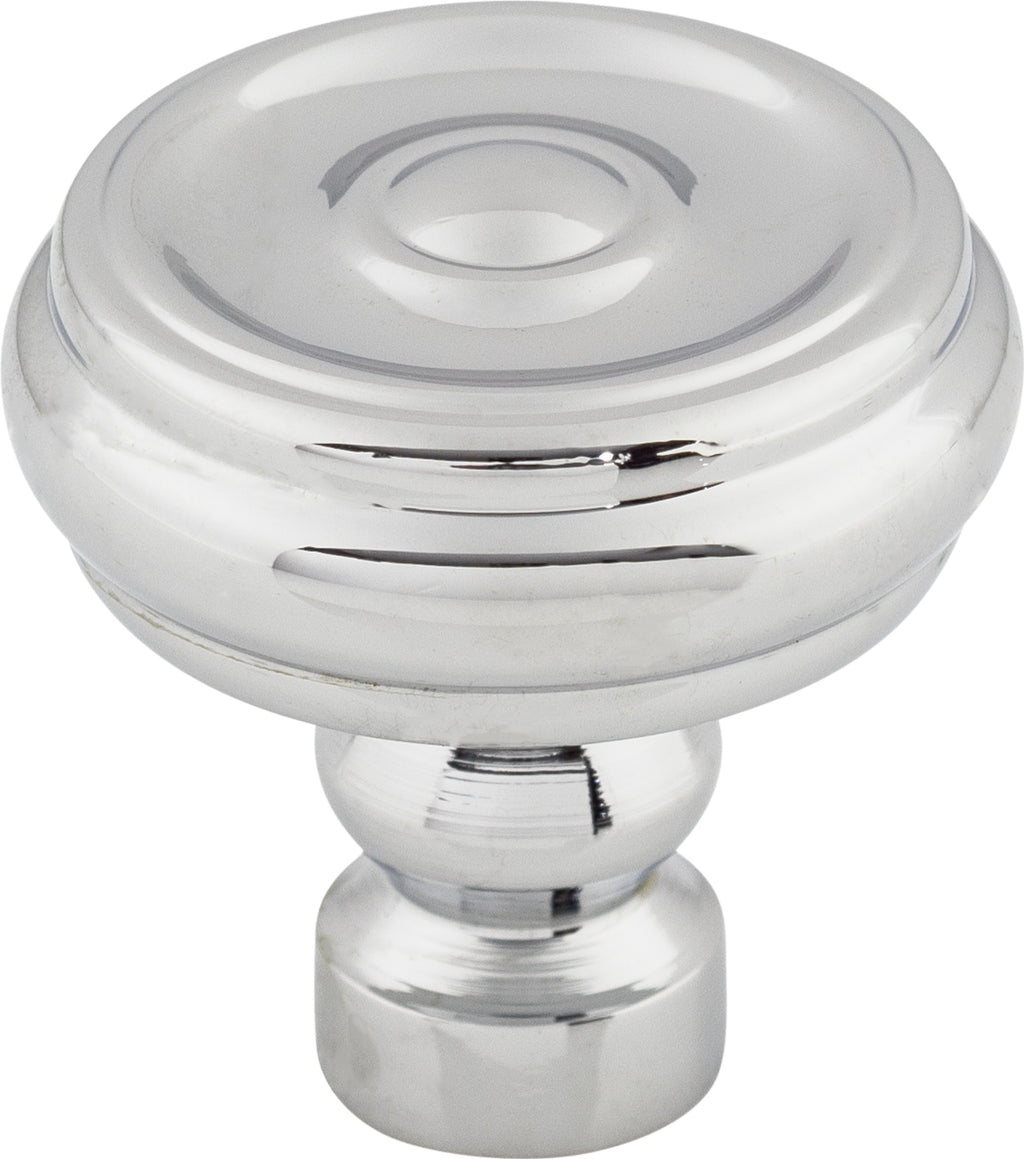 Top Knobs Brixton Series 1-1/4"L Button Knob, Polished Chrome
