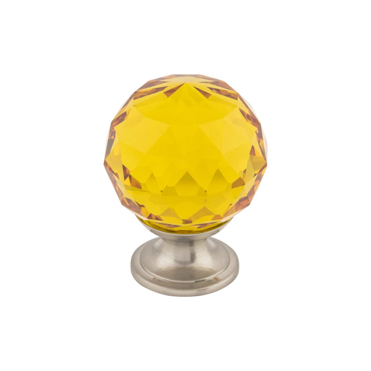 Amber Crystal 1 3/8" Diameter Round Knob