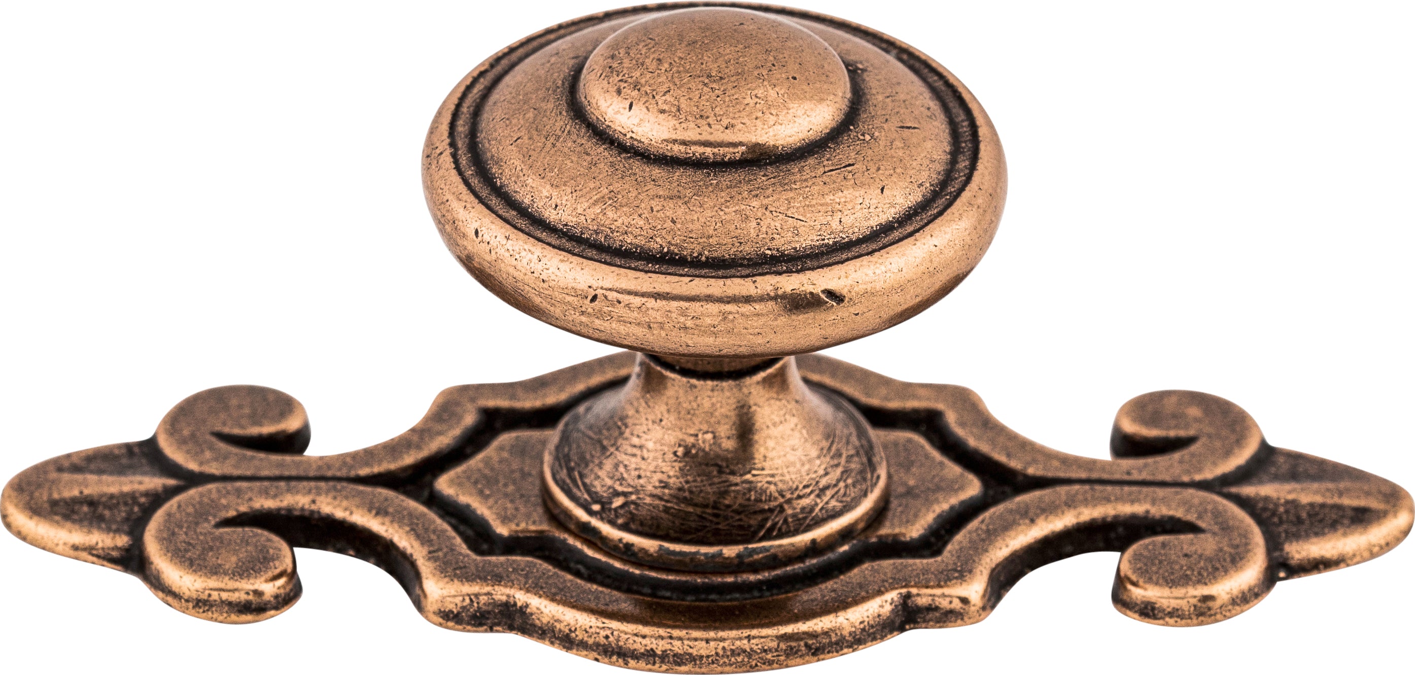 Top Knobs Canterbury Series 1-1/4"L Knob, Old English Copper