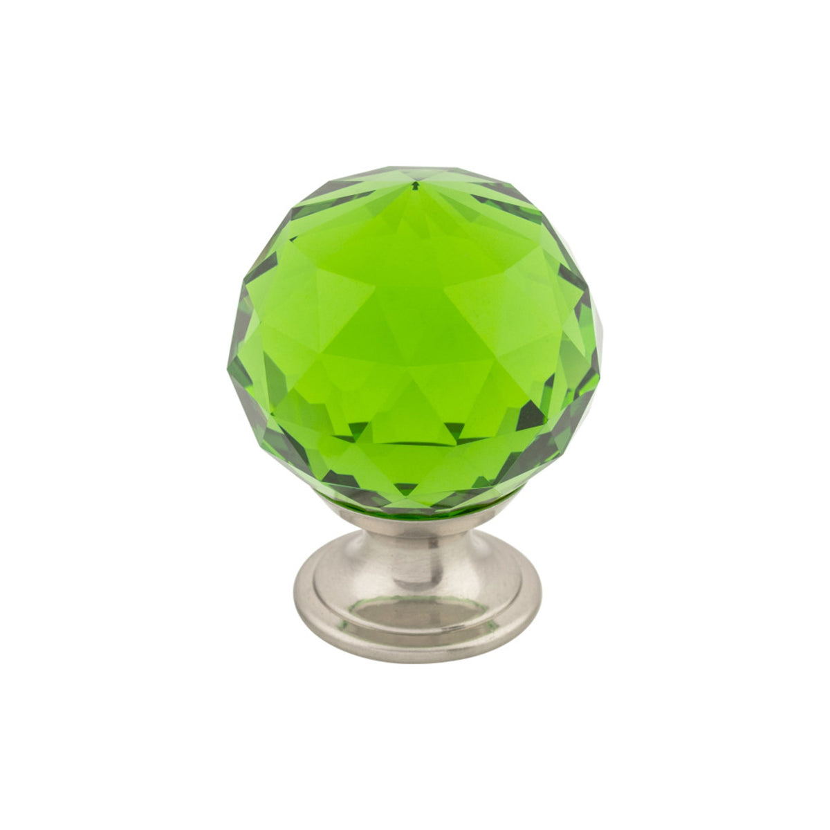 Green Crystal 1 3/8" Diameter Round Knob