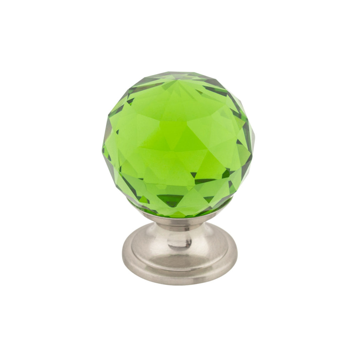 Green Crystal 1 1/8" Diameter Round Knob