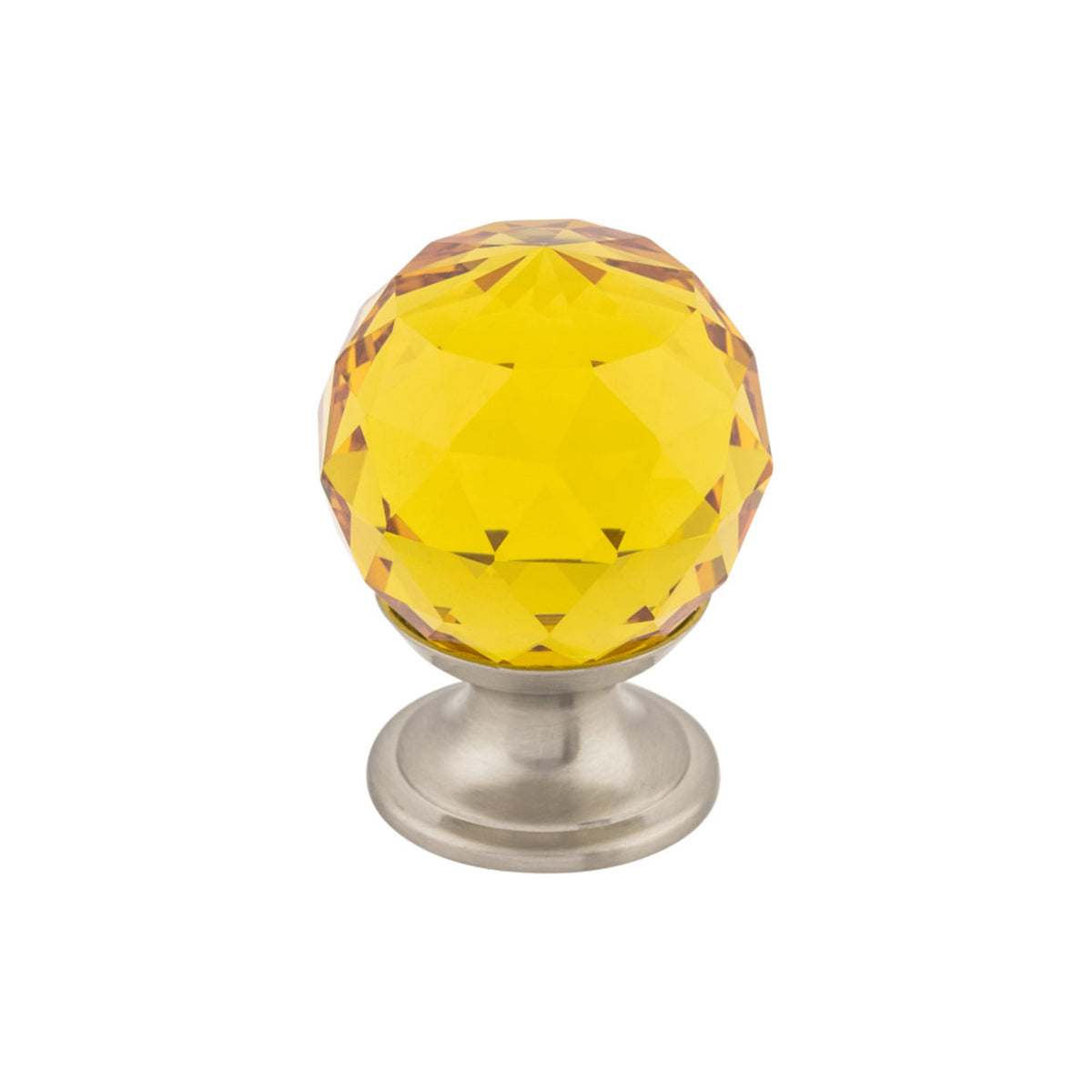 Amber Crystal 1 1/8" Diameter Round Knob