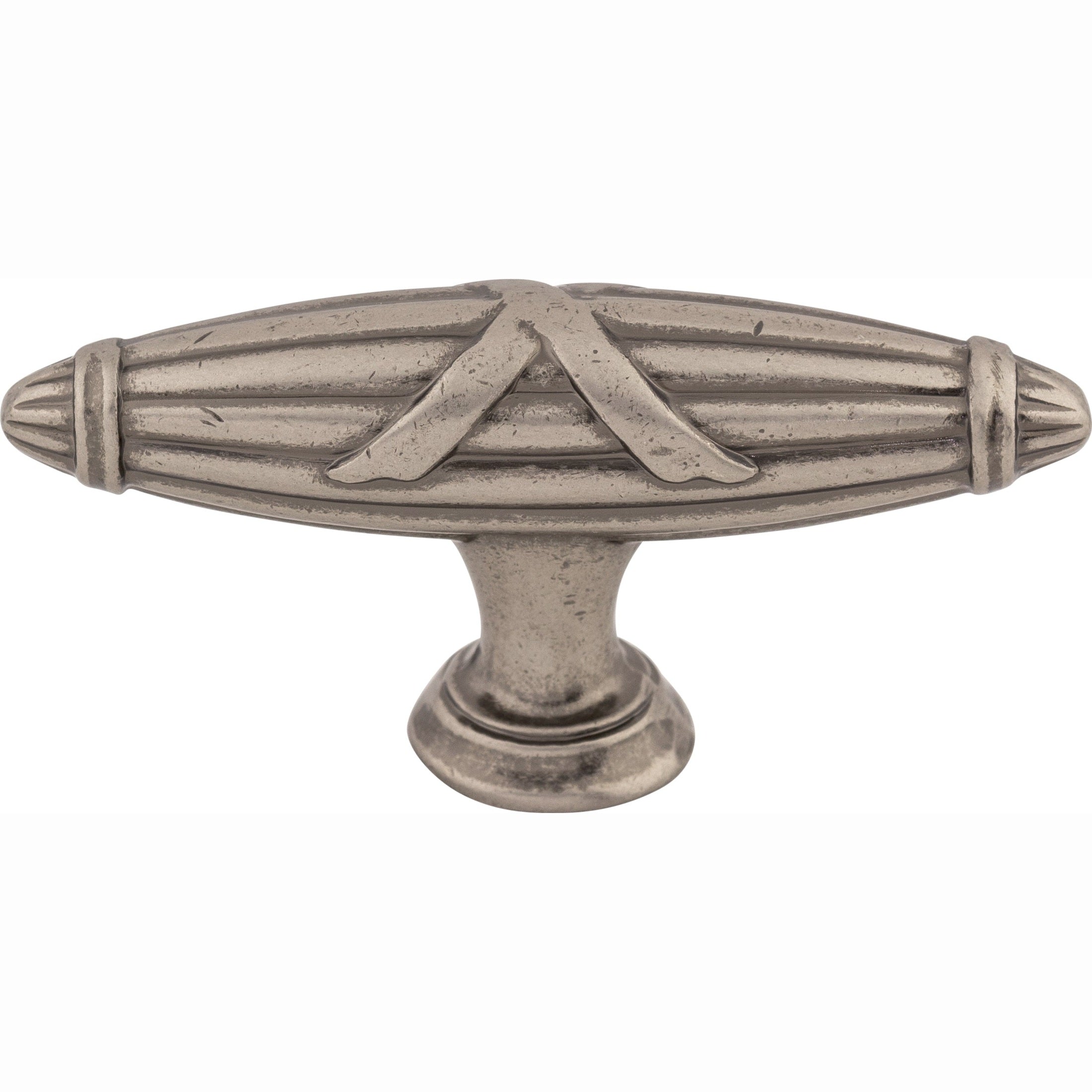 Top Knobs Ribbon & Reed Series 2-3/4"L T-Pull, Pewter Antique