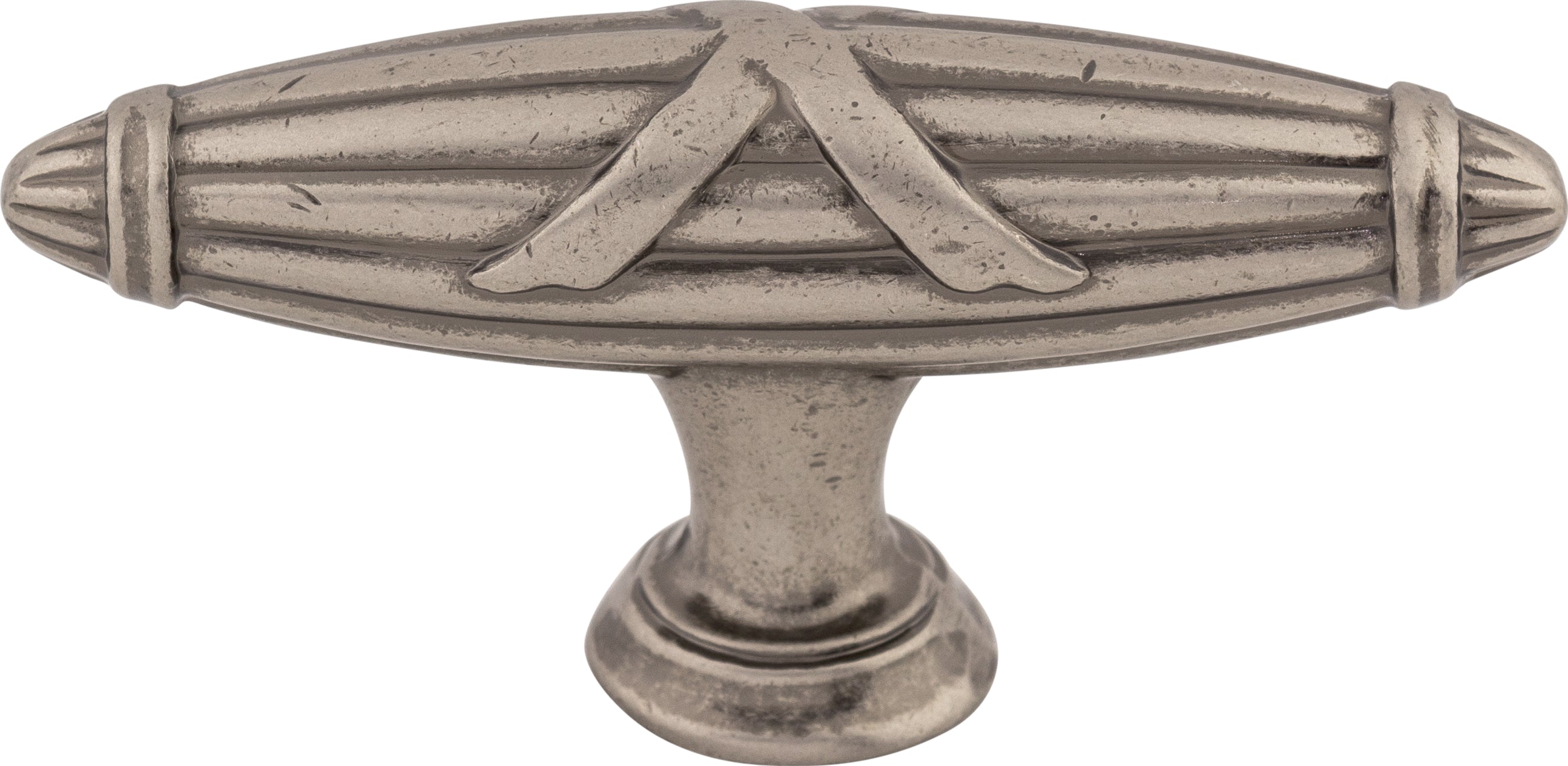 Top Knobs Ribbon & Reed Series 2-3/4"L T-Pull, Pewter Antique