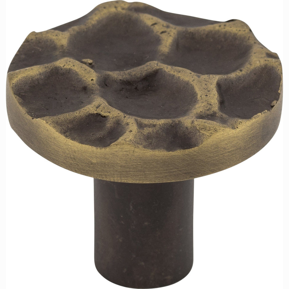 Top Knobs Cobblestone Series 1-3/8"L Round Knob, Brass Antique