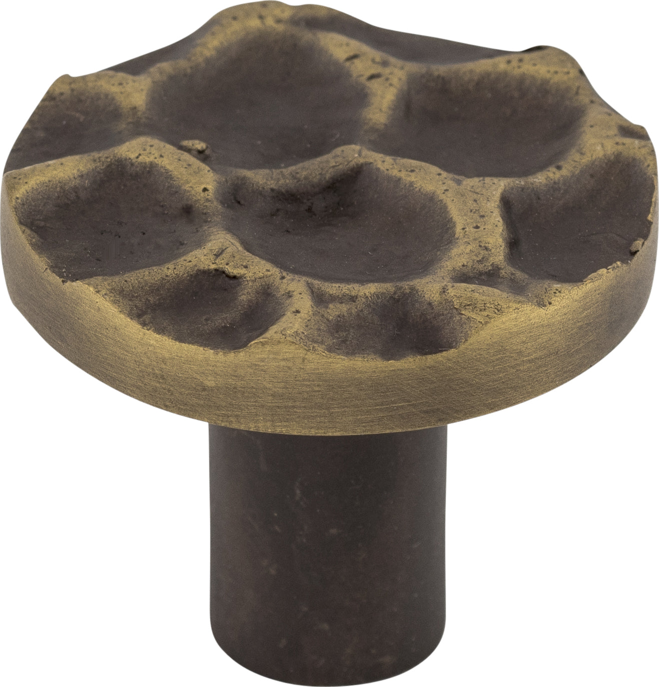 Top Knobs Cobblestone Series 1-3/8"L Round Knob, Brass Antique