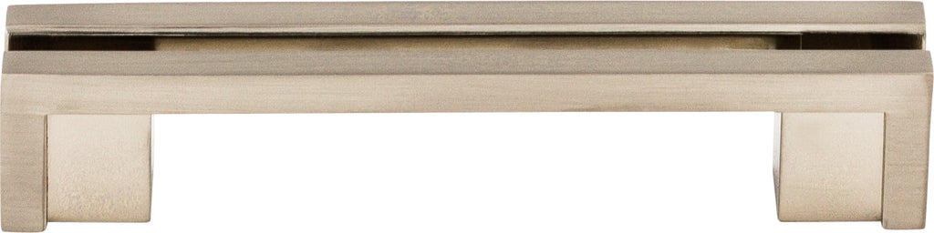 Top Knobs Flat Rail Series 3-1/2"(89mm) CC Pull, Brushed Satin Nickel