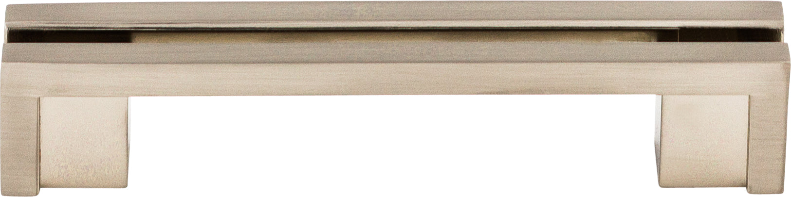 Top Knobs Flat Rail Series 3-1/2"(89mm) CC Pull, Brushed Satin Nickel