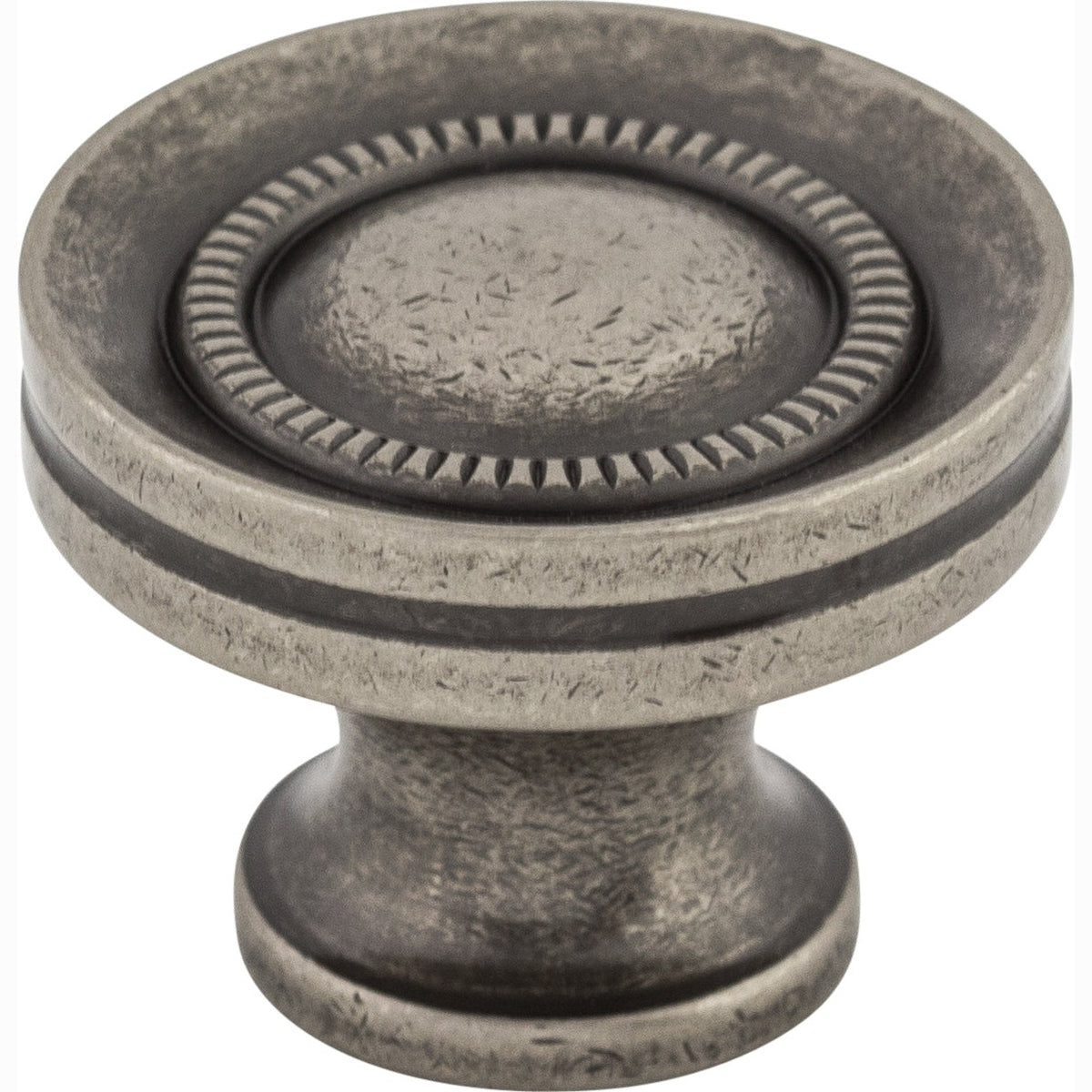 Top Knobs Button Series 1-1/4"L Knob, Pewter Antique