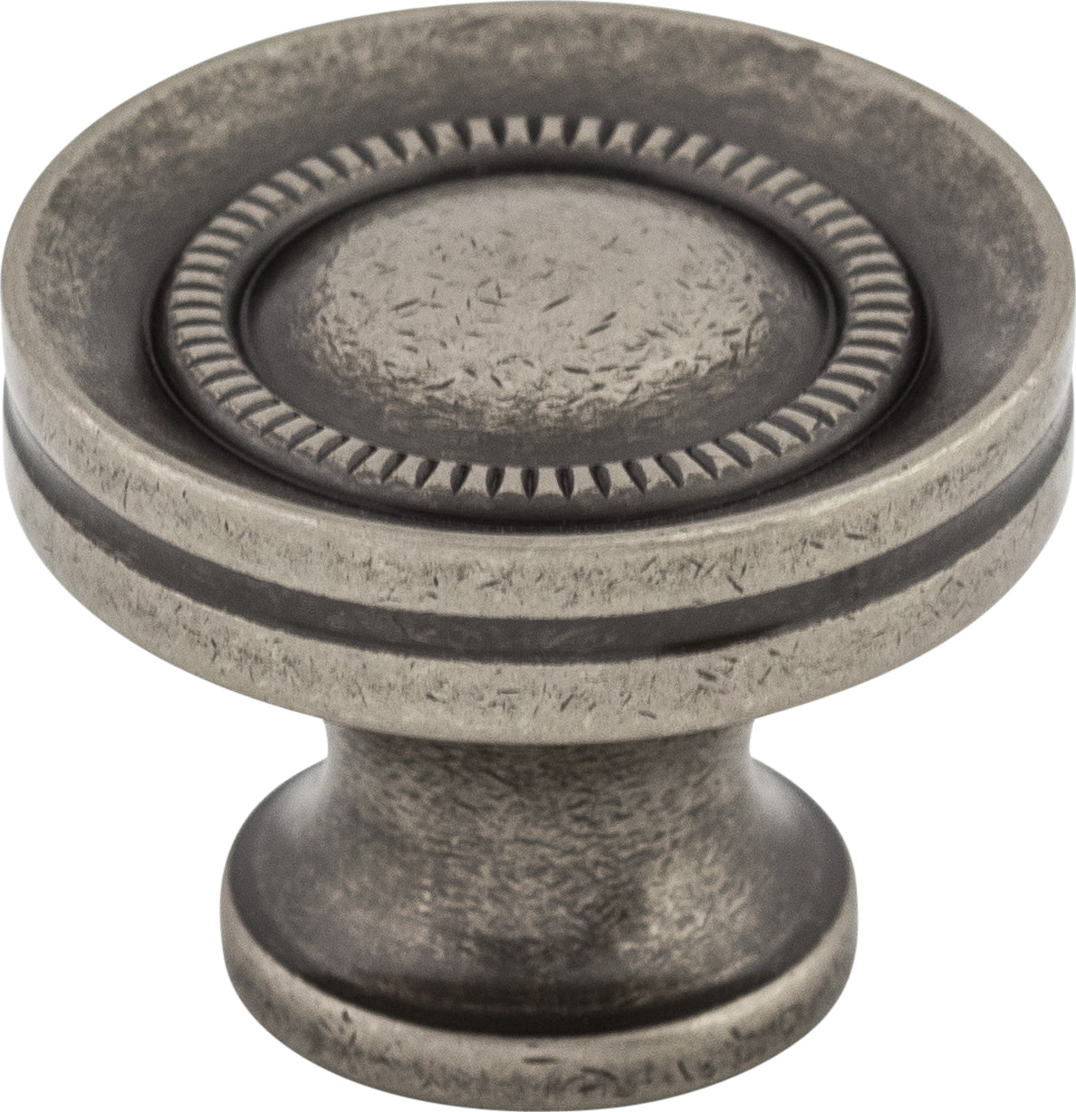 Top Knobs Button Series 1-1/4"L Knob, Pewter Antique