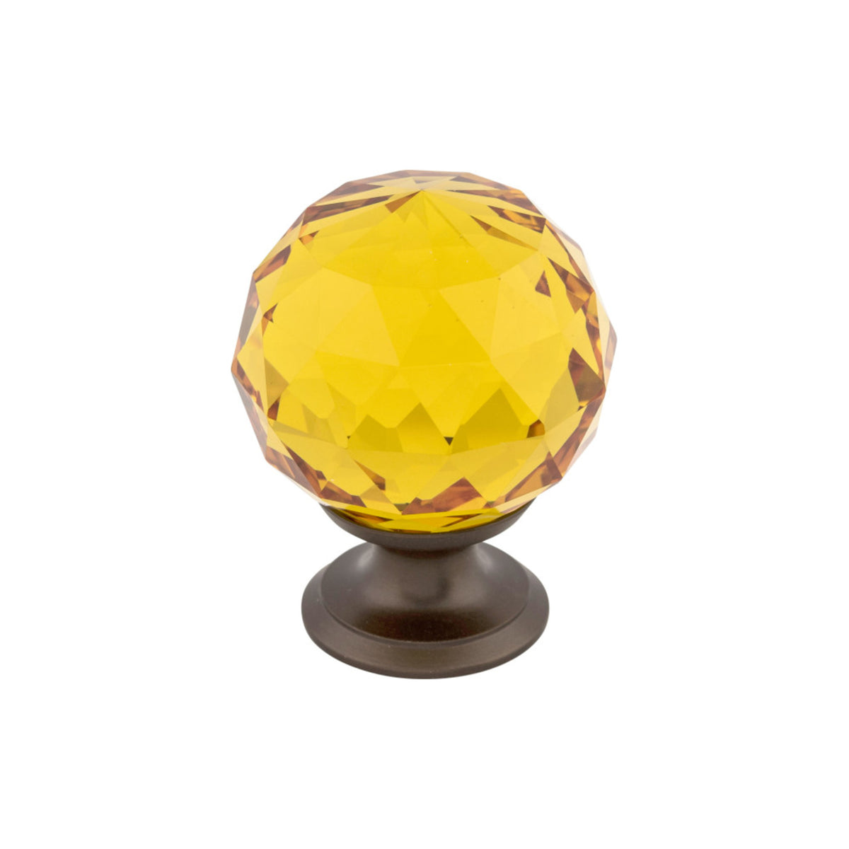 Amber Crystal 1 3/8" Diameter Round Knob