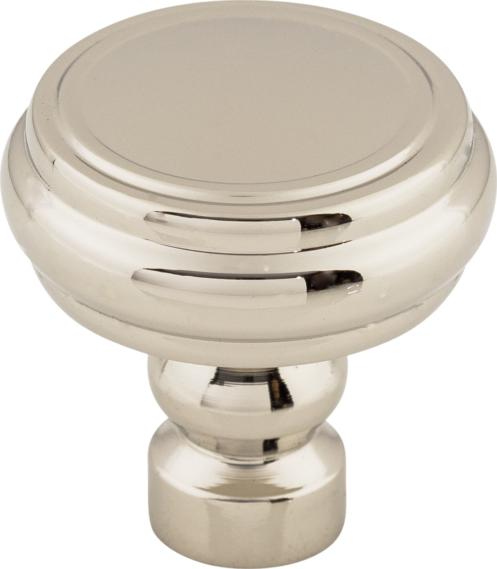 Top Knobs Brixton Series 1-1/4"L Rimmed Knob, Polished Nickel