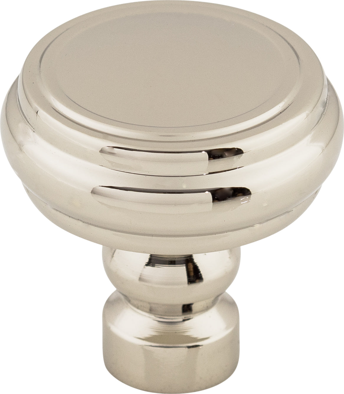 Top Knobs Brixton Series 1-1/4"L Rimmed Knob, Polished Nickel