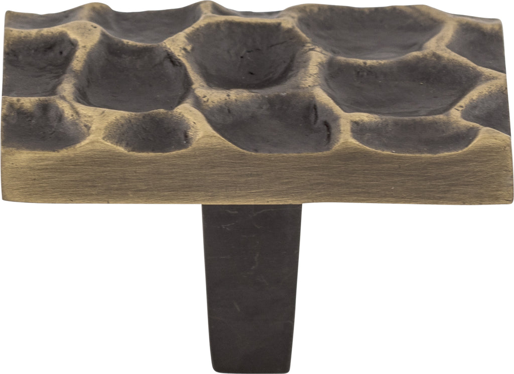 Top Knobs Cobblestone Series 1-7/8"L Rectangle Knob, Brass Antique