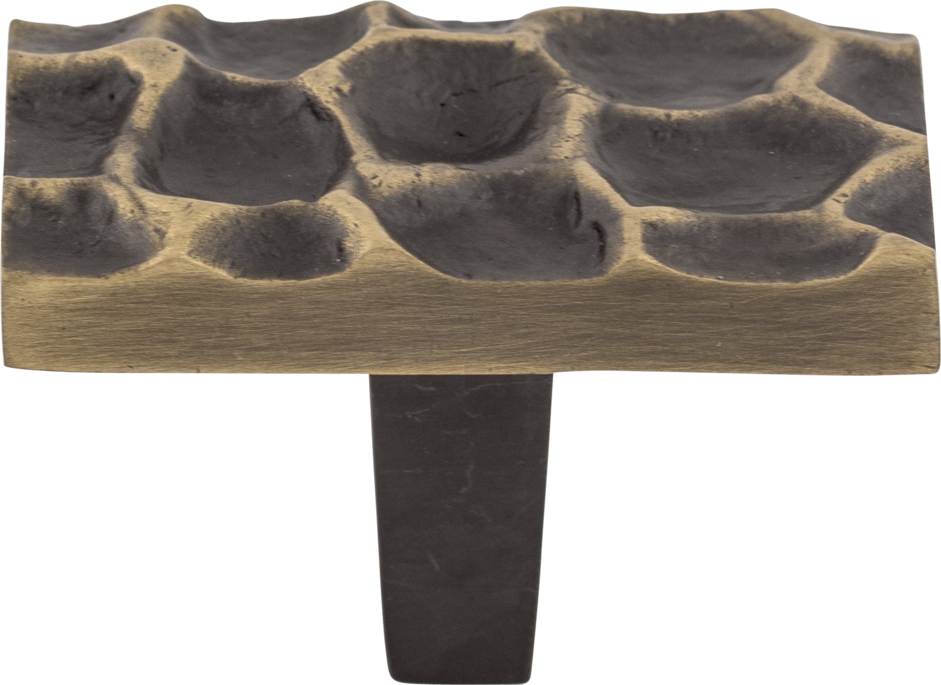 Top Knobs Cobblestone Series 1-7/8"L Rectangle Knob, Brass Antique