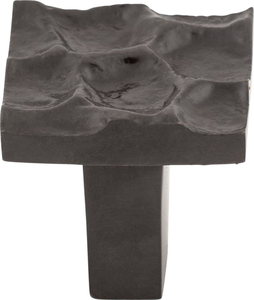 Top Knobs Cobblestone Series 1-1/8"L Square Knob, Coal Black