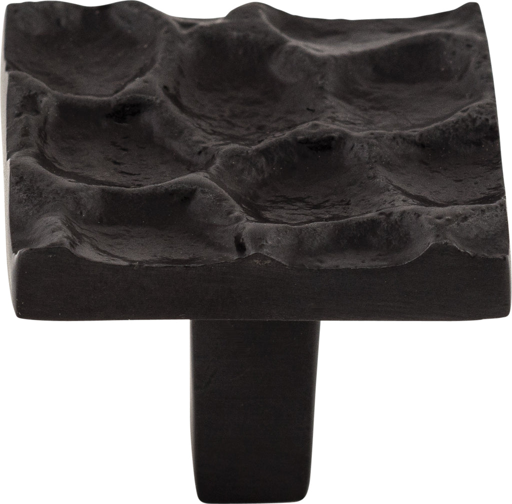 Top Knobs Cobblestone Series 1-3/8"L Square Knob, Coal Black