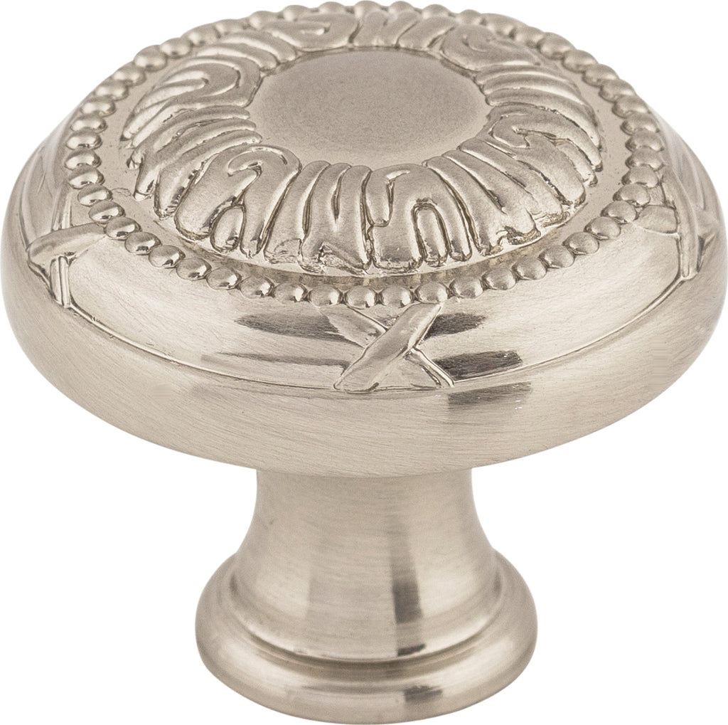 Top Knobs Ribbon Series 1-1/8"L Knob, Brushed Satin Nickel